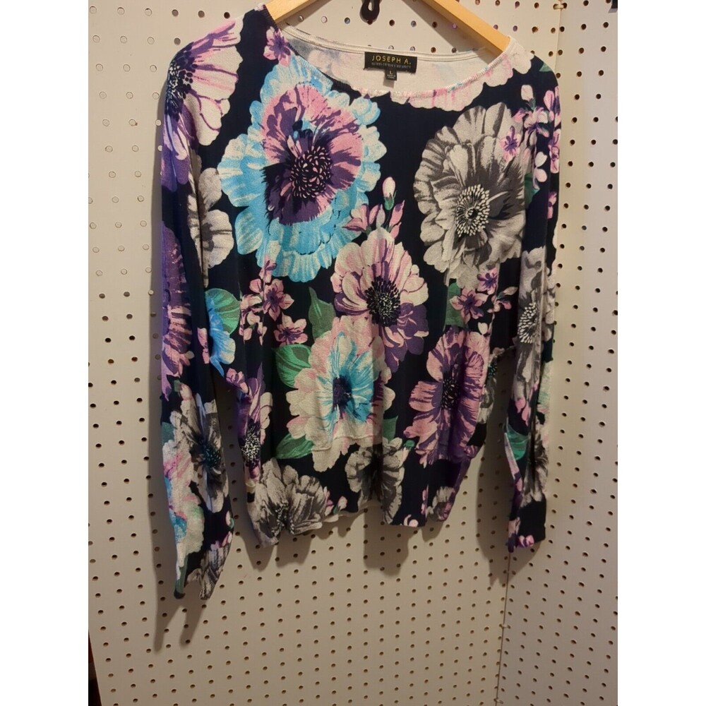 Joseph A Floral Large Sweater Long Sleeve